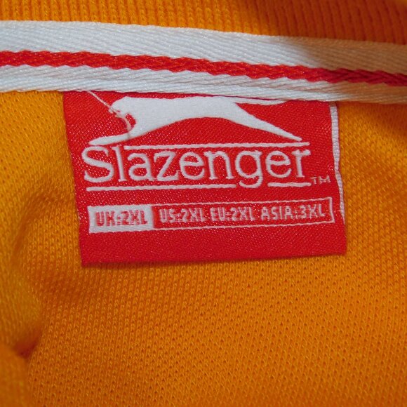 Slazenger Mens 2XL / XXL Orange Green Panther Pique Short sleeve  Polo Shirt - Picture 5 of 10